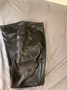 Judy Blue Faux Leather Straight Leg Pants - Black